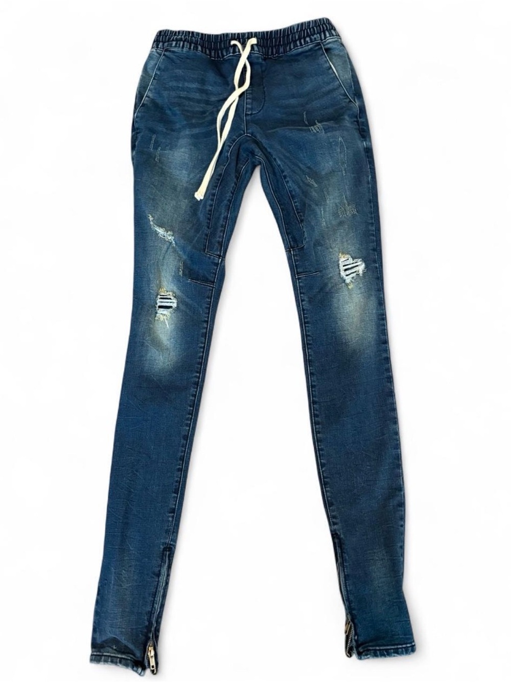 PacSun Indigo Distressed Skinny Jeans with Drawstring